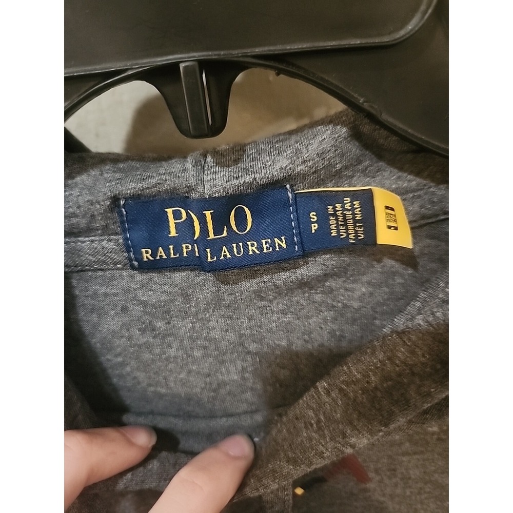 Polo Ralph Lauren Hooded Shirt Striped Big Pony Long Sleeve Hoodie Small Preppy - Picture 2 of 6
